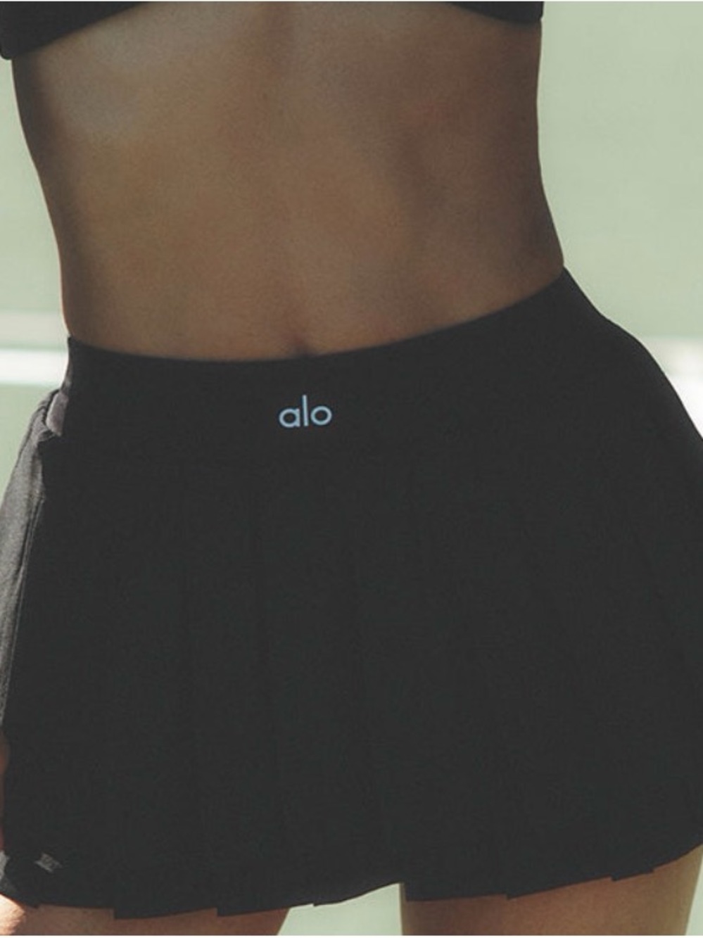 ALO Yoga Black Pleated Mini Skirt